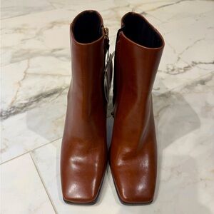 Brand new leather Mango boots in whiskey color